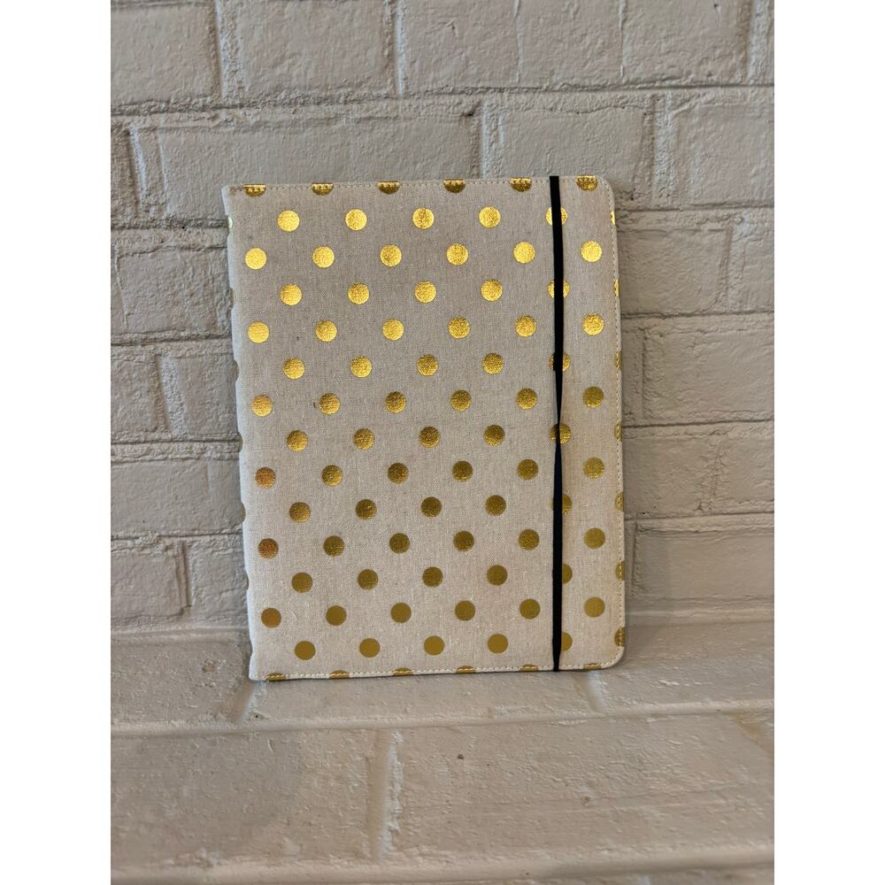 kate spade Tan and Gold Notebook Elegant Office Accessory